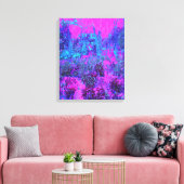 Trippy Hot Pink en Blue Impressionistic Landscape Canvas Afdruk (Insitu (Woonkamer))
