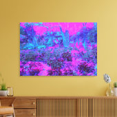 Trippy Hot Pink en Blue Impressionistic Landscape Canvas Afdruk (Insitu (Woonkamer))