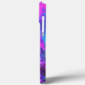 Trippy Hot Pink en Blue Impressionistic Landscape Case-Mate iPhone Case (Achterkant / Links)