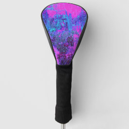 Trippy Hot Pink en Blue Impressionistic Landscape Golfheadcover