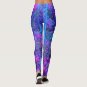 Trippy Hot Pink en Blue Impressionistic Landscape Leggings (Achterkant)