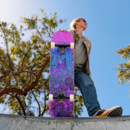 Trippy Hot Pink en Blue Impressionistic Landscape Persoonlijk Skateboard