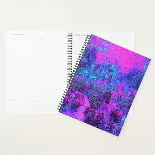 Trippy Hot Pink en Blue Impressionistic Landscape Planner (Display)
