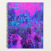 Trippy Hot Pink en Blue Impressionistic Landscape Planner (Voorkant)