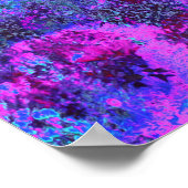 Trippy Hot Pink en Blue Impressionistic Landscape Poster (Hoek)