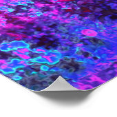 Trippy Hot Pink en Blue Impressionistic Landscape Poster (Hoek)