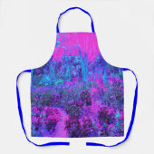 Trippy Hot Pink en Blue Impressionistic Landscape Schort (Voorkant)