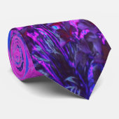 Trippy Hot Pink en Blue Impressionistic Landscape Stropdas (Opgerold)