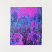 Trippy Hot Pink en Blue Impressionistic Landscape Wandkleed (Voorkant)