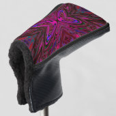 Trippy Hot Pink, Red en Blue Abstracte Butterfly Golfheadcover (3/4 voorkant)