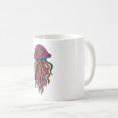 Trippy Jellyfish Mug – Neon Sea Vibes Koffiemok (Voorkant rechts)