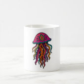 Trippy Jellyfish Mug – Neon Sea Vibes Koffiemok (Center)