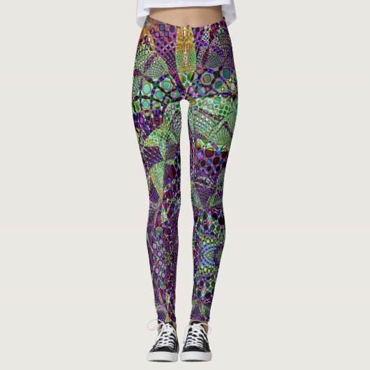 Trippy kalidiescope abstracte leggings (Voorkant)