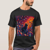 Trippy Kat Abstract Psychedelische Kunst T-shirt (Voorkant)