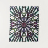 Trippy kleurrijk bloemontwerp wandkleed (Voorkant)