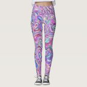 Trippy Kleurrijke 3D Krullen Leggings (Voorkant)