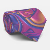 Trippy Kleurrijke 3D Krullen Stropdas (Opgerold)