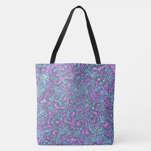Trippy Kleurrijke Blob Tote Bag (Voorkant)