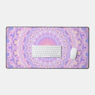 Trippy Kleurrijke Ingewikkelde Boho Hippie Mandala Bureaumat