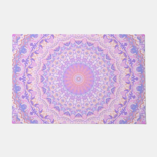 Trippy kleurrijke ingewikkelde boho hippie mandala deurmat (Voorkant)