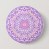 Trippy kleurrijke ingewikkelde boho hippie mandala ronde button 7,6 cm (Voorkant)