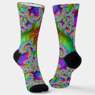Trippy Kleurrijke Krachtige Trippy Regenboog Spira Sokken