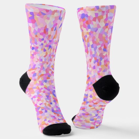 Trippy Kleurrijke Maximalistische Boho Strooi Moza Sokken (Gebogen)