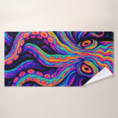Trippy Kleurrijke Octopus Badhanddoek (Badhanddoek)
