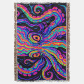 Trippy Kleurrijke Octopus Deken (Voorkant Verticaal)
