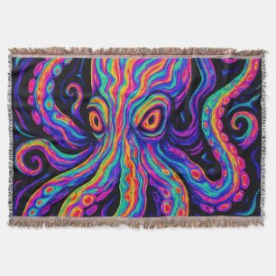 Trippy Kleurrijke Octopus Deken
