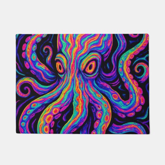 Trippy Kleurrijke Octopus Deurmat (Voorkant)
