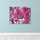 Trippy Kleurrijke Psychedelische Funky Fractale Ku Canvas Afdruk (Insitu (Houten vloer))