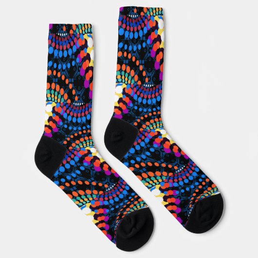 Trippy Kleurrijke Stippen Mode Sokken (Rechts)