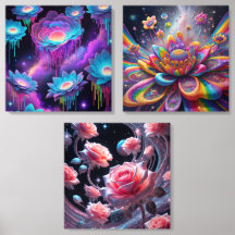 Trippy Kosmische Bloemen Design