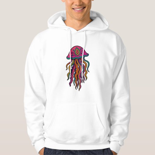 Trippy kwal neon grafische hoodie (Voorkant)