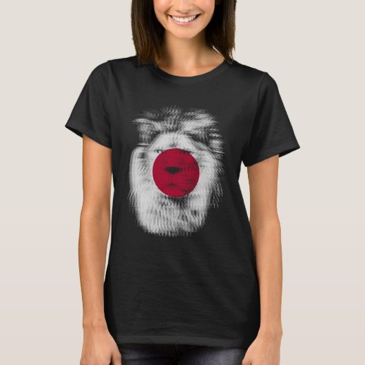 Trippy leeuw Japan Japanse vlag EDM raves techno m T-shirt (Voorkant)