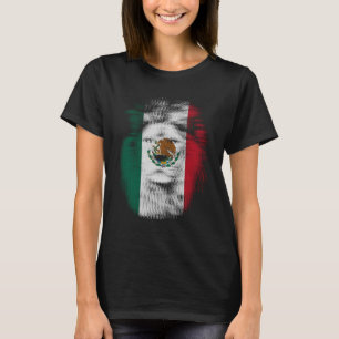 Trippy leeuw Mexico Mexicaanse vlag EDM raves tech T-shirt
