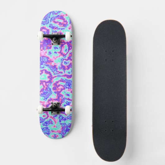 Trippy Levendige Kleurrijke Maximalistische Abstra Persoonlijk Skateboard (Voorkant)