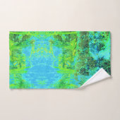 Trippy Lime Green en Blue Garden Landscape Bad Handdoek (Handdoek)