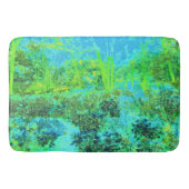 Trippy Lime Green en Blue Garden Landscape Badmat (Voorkant)