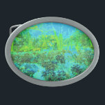 Trippy Lime Green en Blue Garden Landscape Gesp<br><div class="desc">Deze originele digitale olieverf van mijn Rubio Garden is voorzien van een trippy Lime Green en Blue Impressionistic Garden Landscape met Sky Blue,  Chartreuse,  Yellow,  Olive Green en Aqua Accents. Het resultaat is een kleurrijk,  Psychedelic Abstract Floral Design waar je van houdt!</div>