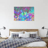 Trippy Lime Green en Paarse Garden Sunrise Canvas Afdruk (Insitu (Slaapkamer))