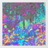 Trippy Lime Green en Paarse Garden Sunrise Raamsticker (Vel)