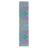 Trippy Lime Green en Paarse golven van Kleur Korte Tafelloper (Voorkant)