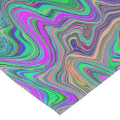 Trippy Lime Green en Paarse golven van Kleur Korte Tafelloper (Hoek)