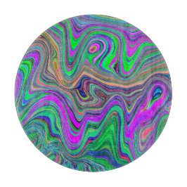 Trippy Lime Green en Paarse golven van Kleur Snijplank