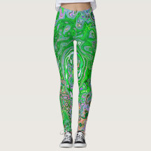 Trippy Lime Green en roze Abstract Retro Swirl