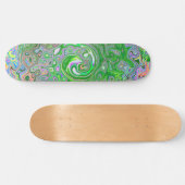 Trippy Lime Green en roze Abstract Retro Swirl Persoonlijk Skateboard (Horizontaal)