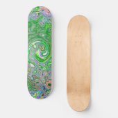 Trippy Lime Green en roze Abstract Retro Swirl Persoonlijk Skateboard (Voorkant)