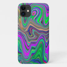 Trippy Limegroene en Paarse Kleurgolven